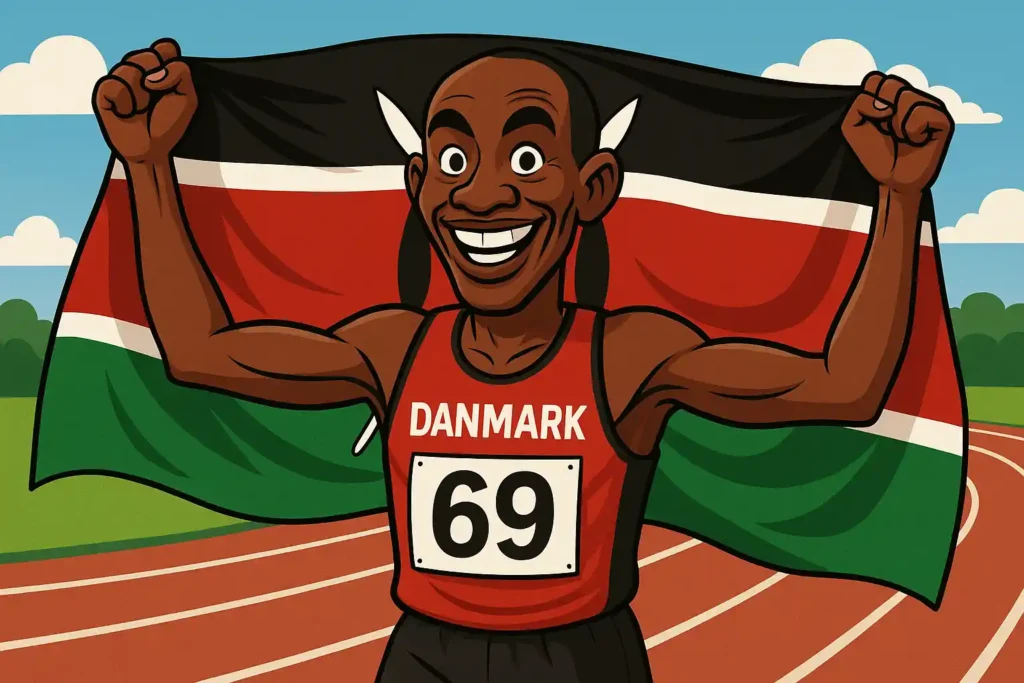 Wilson Kipketer cartoon